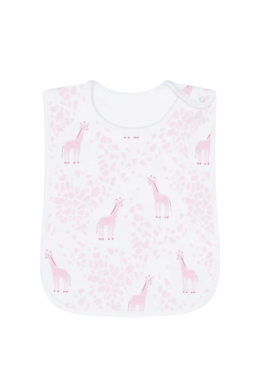 Nella Pima Pink Giraffe Feeding Bib