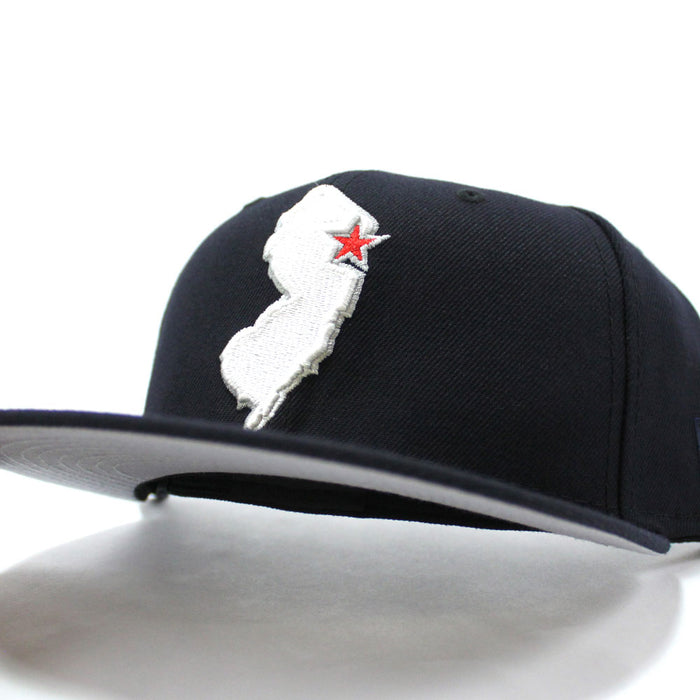 New Jersey State New Era 59Fifty Fitted Hat (Navy Gray Under Brim)