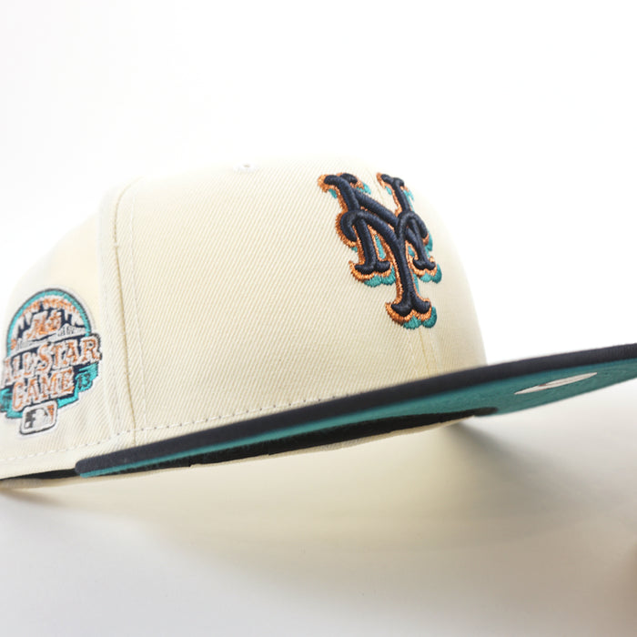 New York Mets 2013 All-Star Game New Era 59Fifty Fitted Hat (Chrome White Navy Aqua Under Brim)