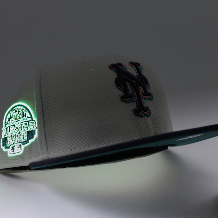New York Mets 2013 All-Star Game New Era 59Fifty Fitted Hat (Chrome White Navy Aqua Under Brim)