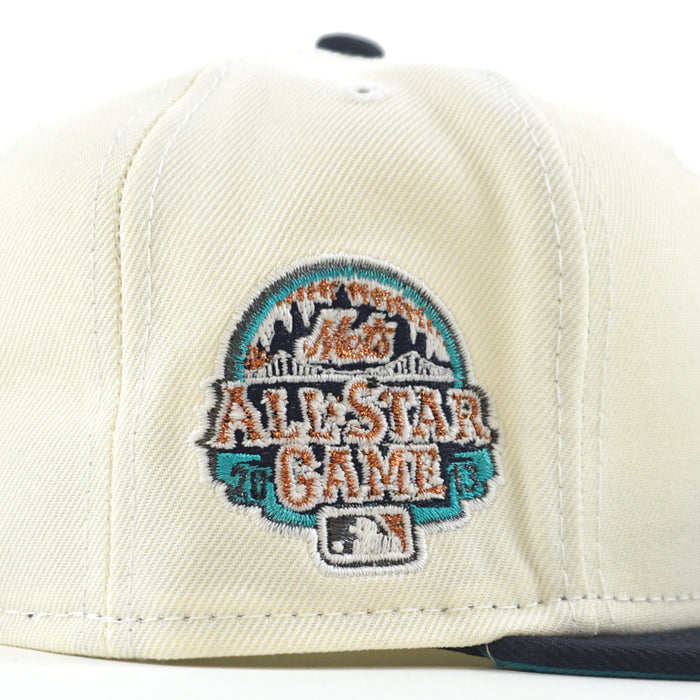 New York Mets 2013 All-Star Game New Era 59Fifty Fitted Hat (Chrome White Navy Aqua Under Brim)