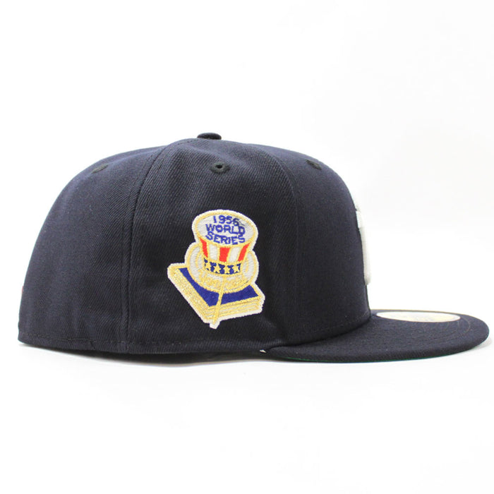 New York Yankees 1956 World Series New Era 59Fifty Fitted Hat (Glow in the Dark Navy Green Under Brim)