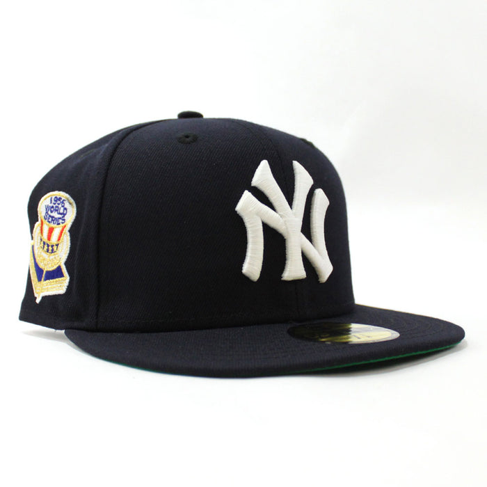 New York Yankees 1956 World Series New Era 59Fifty Fitted Hat (Glow in the Dark Navy Green Under Brim)