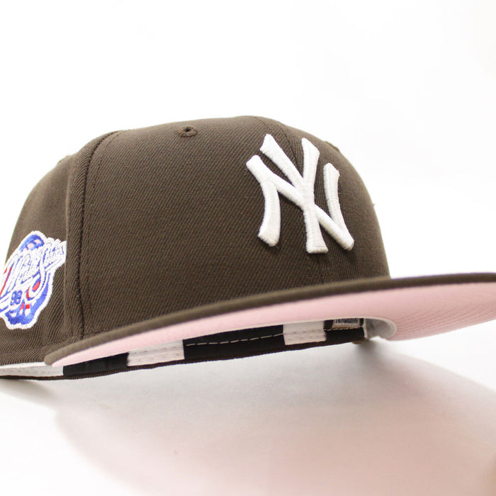 New York Yankees 1998 World Series 59Fifty New Era Fitted Hat (Brown Pink Under Brim)