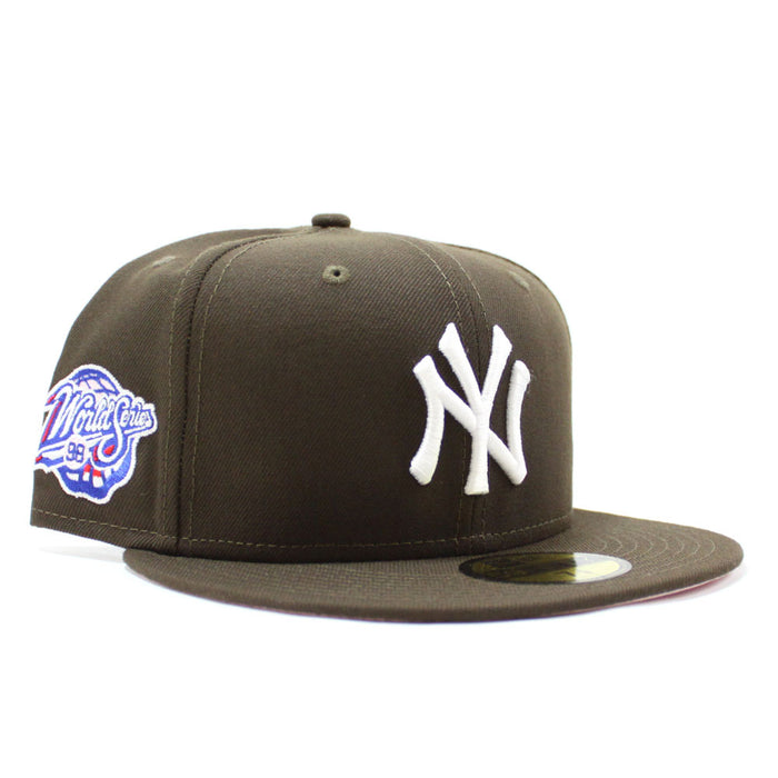 New York Yankees 1998 World Series 59Fifty New Era Fitted Hat (Brown Pink Under Brim)