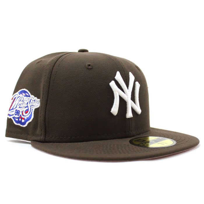 New York Yankees 1998 World Series 59Fifty New Era Fitted Hat (Brown Pink Under Brim)
