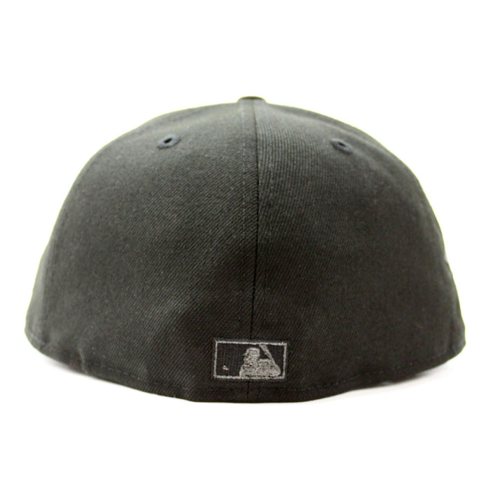 New York Yankees 1999 World Series Black Logo New Era 59Fifty Fitted Hat (Black Red Under Brim)