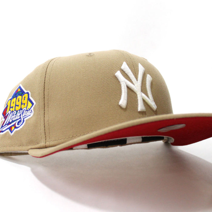 New York Yankees 1999 World Series New Era 59Fifty Fitted Hat (Camel Red Under Brim)