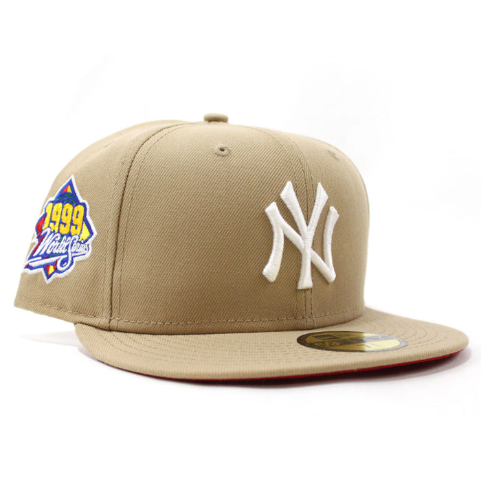 New York Yankees 1999 World Series New Era 59Fifty Fitted Hat (Camel Red Under Brim)