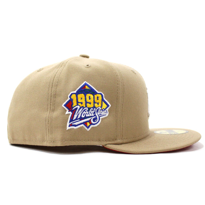 New York Yankees 1999 World Series New Era 59Fifty Fitted Hat (Camel Red Under Brim)
