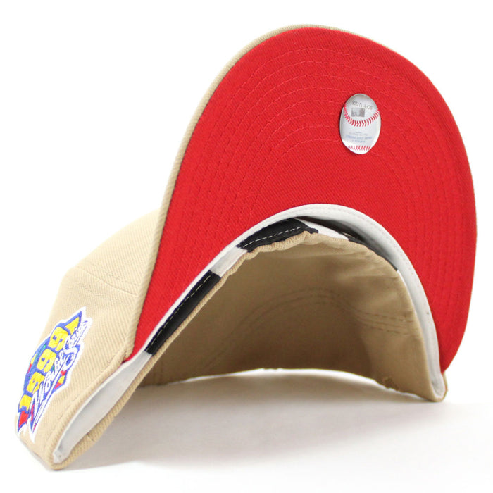 New York Yankees 1999 World Series New Era 59Fifty Fitted Hat (Camel Red Under Brim)