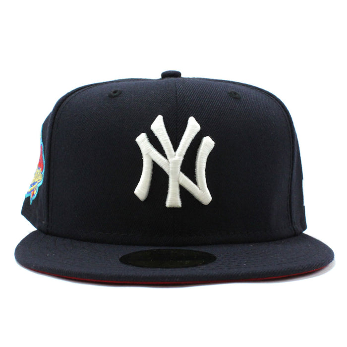 New York Yankees 1999 World Series New Era 59Fifty Fitted Hat (Glow in the Dark Logo Red Under Brim)