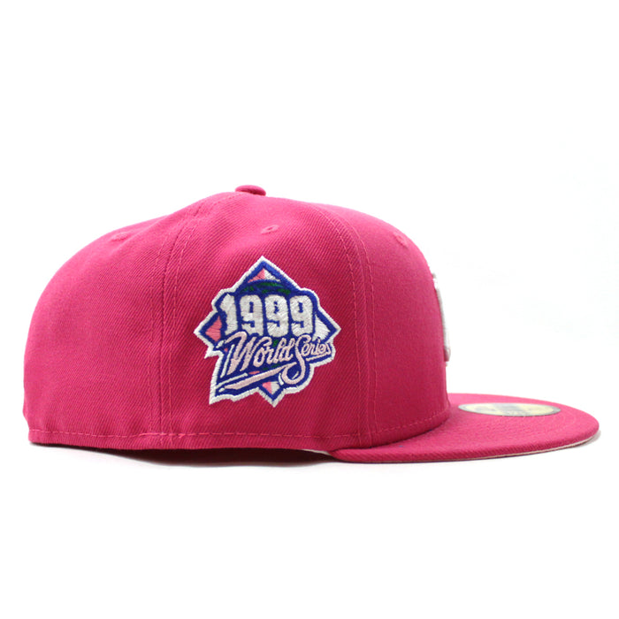 New York Yankees 1999 World Series New Era 59Fifty Fitted Hat (Lava Red Pink Under Brim)