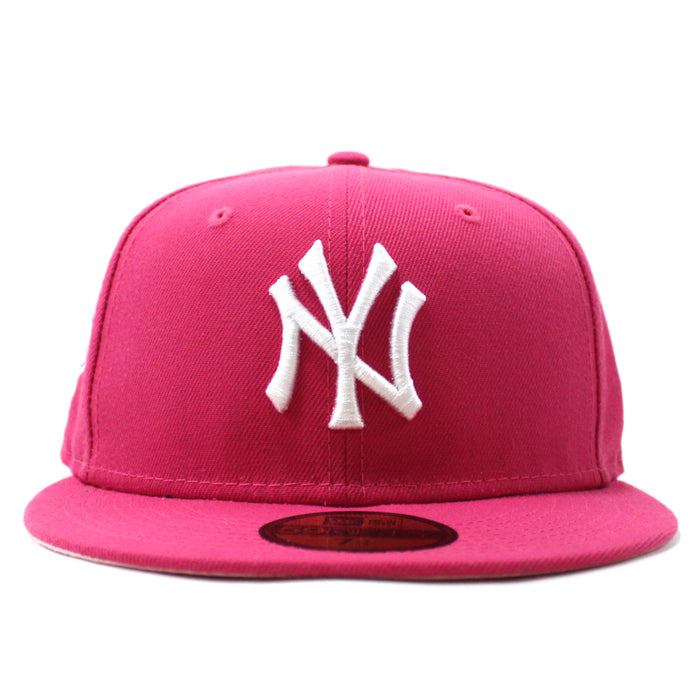 New York Yankees 1999 World Series New Era 59Fifty Fitted Hat (Lava Red Pink Under Brim)