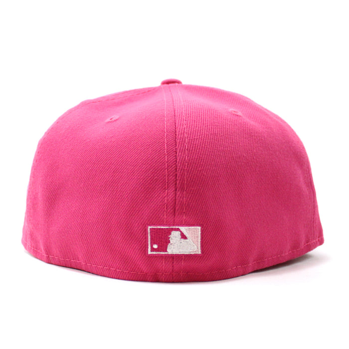 New York Yankees 1999 World Series New Era 59Fifty Fitted Hat (Lava Red Pink Under Brim)