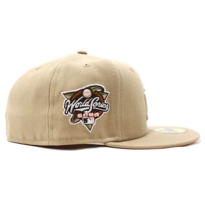 New York Yankees 2000 World Series  New Era 59Fifty Fitted Hat (GITD Camel Peach Under Brim)