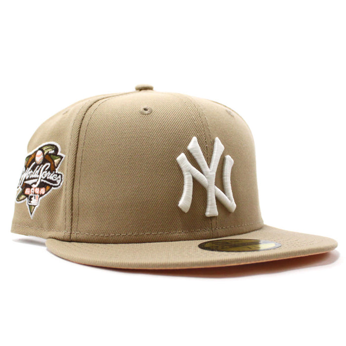 New York Yankees 2000 World Series  New Era 59Fifty Fitted Hat (GITD Camel Peach Under Brim)