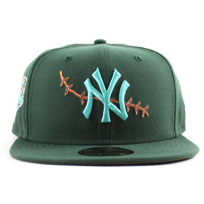 New York Yankees 2000 World Series New Era 59Fifty Fitted Hat (Zombie Pack Green Olive Under Brim)