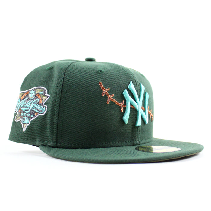 New York Yankees 2000 World Series New Era 59Fifty Fitted Hat (Zombie Pack Green Olive Under Brim)