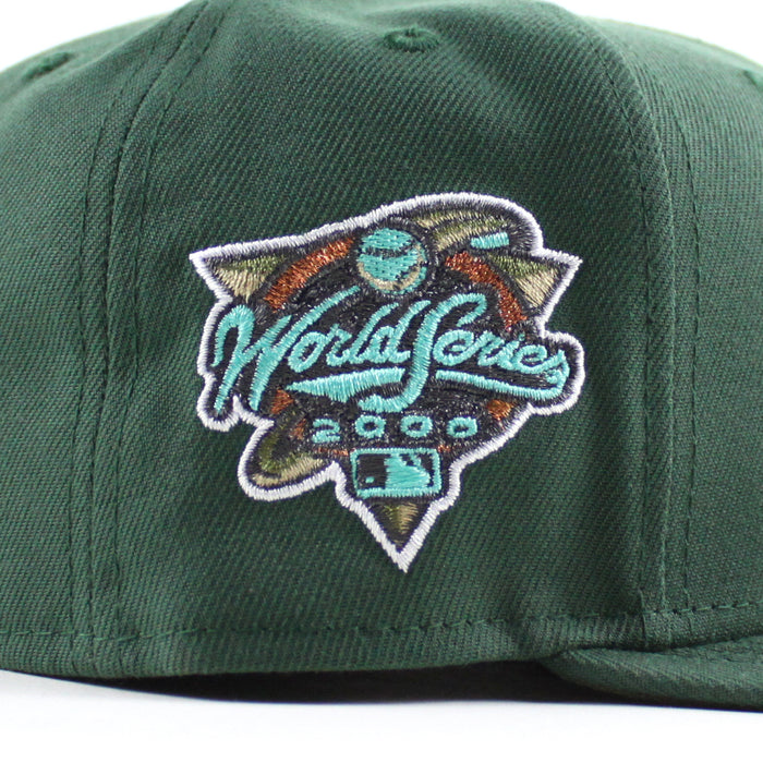 New York Yankees 2000 World Series New Era 59Fifty Fitted Hat (Zombie Pack Green Olive Under Brim)