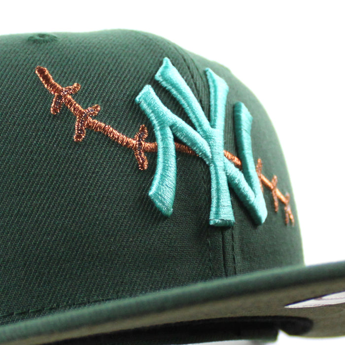 New York Yankees 2000 World Series New Era 59Fifty Fitted Hat (Zombie Pack Green Olive Under Brim)
