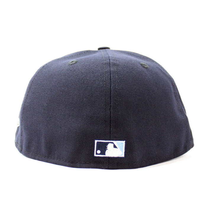 New York Yankees 2003 World Series New Era 59Fifty Fitted Hat (Glow in the Dark Navy Sky Blue Under Brim)