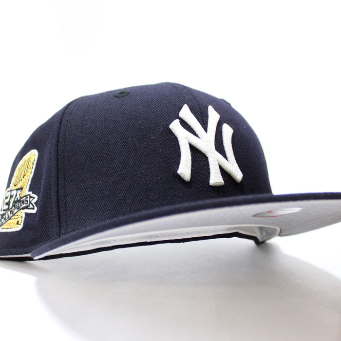 New York Yankees 27X Championships New Era 59Fifty Fitted Hat (Glow in The Dark Navy Gray Under Brim)