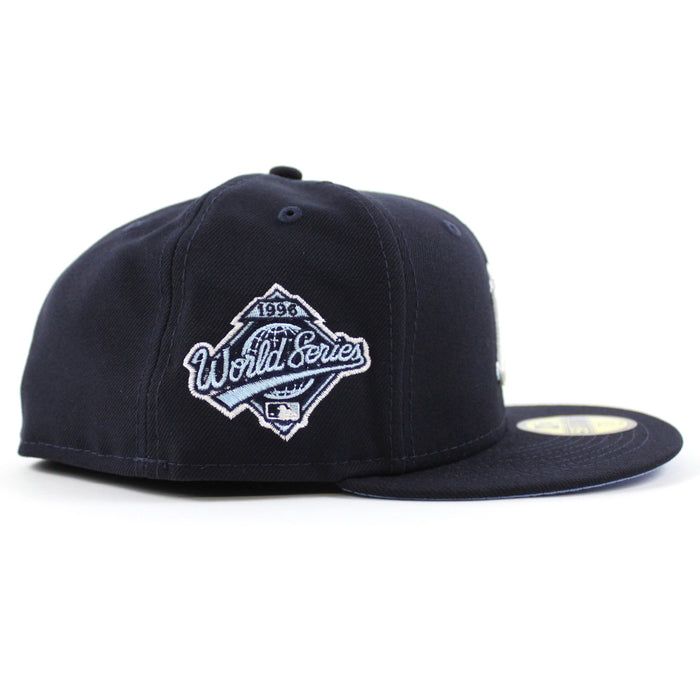 New York Yankees COMIC CLOUD 1996 World Series New Era 59Fifty Fitted Hat (Team Color Sky Blue UnderBrim)