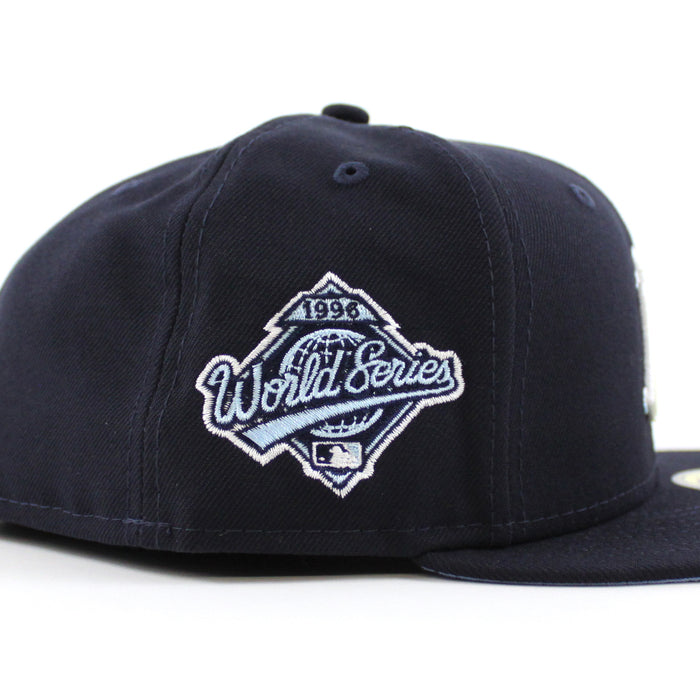 New York Yankees COMIC CLOUD 1996 World Series New Era 59Fifty Fitted Hat (Team Color Sky Blue UnderBrim)