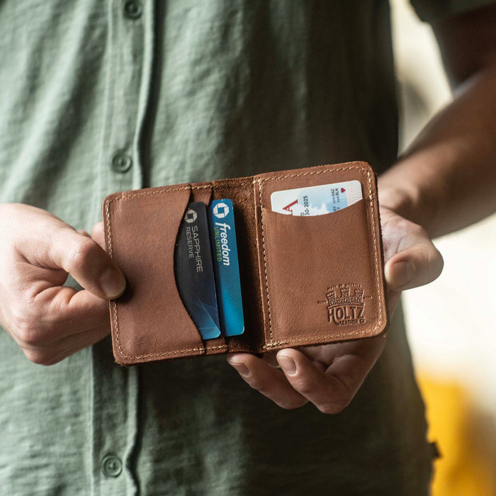 No. 714 Babe Ruth Fine Leather Bifold Front Pocket Wallet | Holtz Leather Co.
