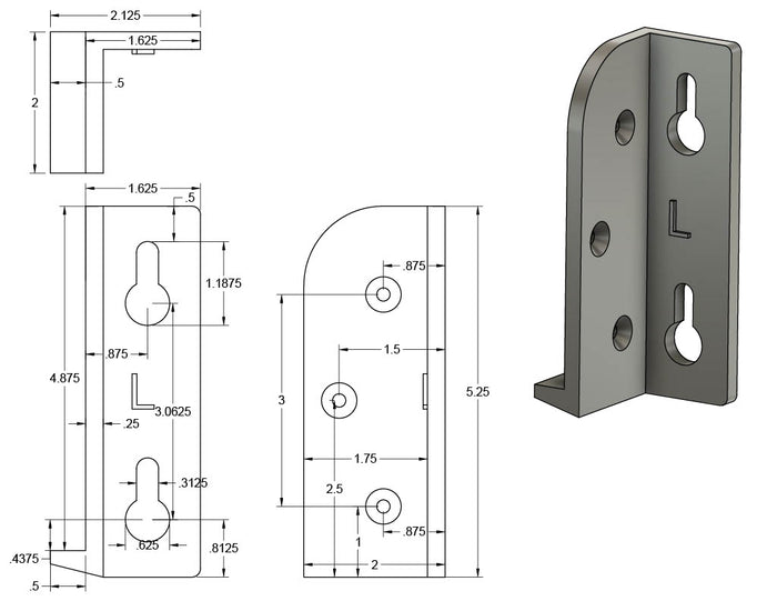No-Mortise Corner Bed Bracket, Set of 4