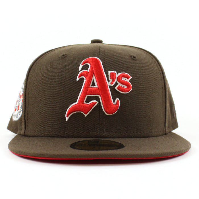 Oakland Athletics 1987 All-Star Game New Era 59Fifty Fitted Hat (GITD Walnut Red Under Brim)