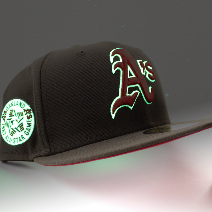 Oakland Athletics 1987 All-Star Game New Era 59Fifty Fitted Hat (GITD Walnut Red Under Brim)