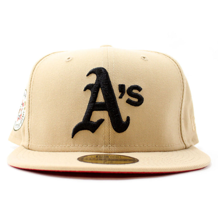 Oakland Athletics 1987 All Star Game New Era 59Fifty Fitted Hat (Glow in the Dark Camel Red Under Brim)