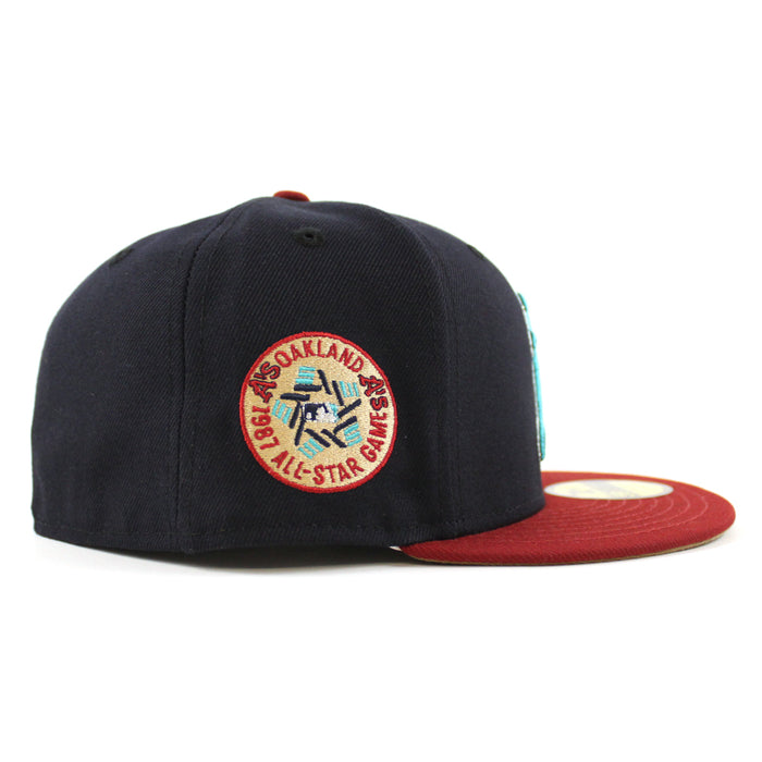 Oakland Athletics 1987 ALL STAR GAME New Era 59Fifty Fitted Hat (Navy Cardinal Khaki Under Brim)