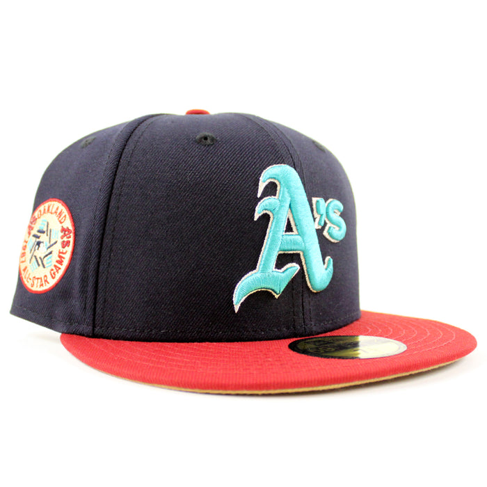 Oakland Athletics 1987 ALL STAR GAME New Era 59Fifty Fitted Hat (Navy Cardinal Khaki Under Brim)