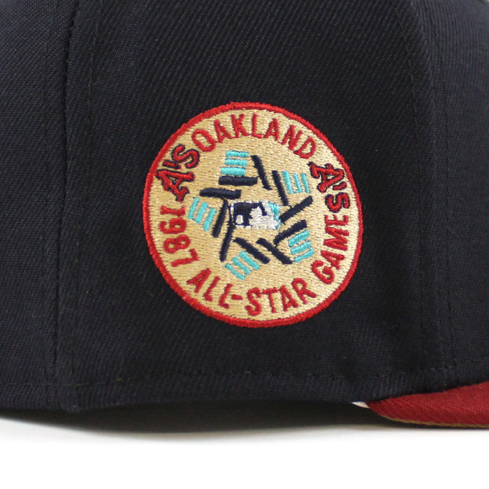 Oakland Athletics 1987 ALL STAR GAME New Era 59Fifty Fitted Hat (Navy Cardinal Khaki Under Brim)