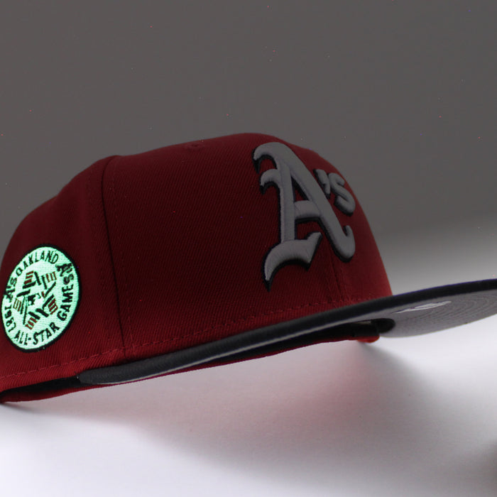 Oakland Athletics 1987 All Star Game New Era 59Fifty Fitted Hat (Red Black Gray Under Brim)