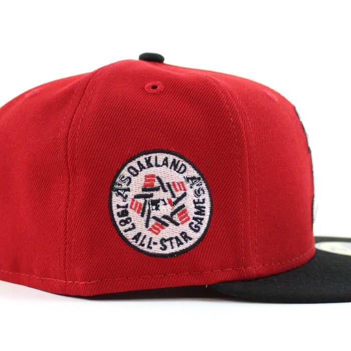 Oakland Athletics 1987 All Star Game New Era 59Fifty Fitted Hat (Red Black Gray Under Brim)