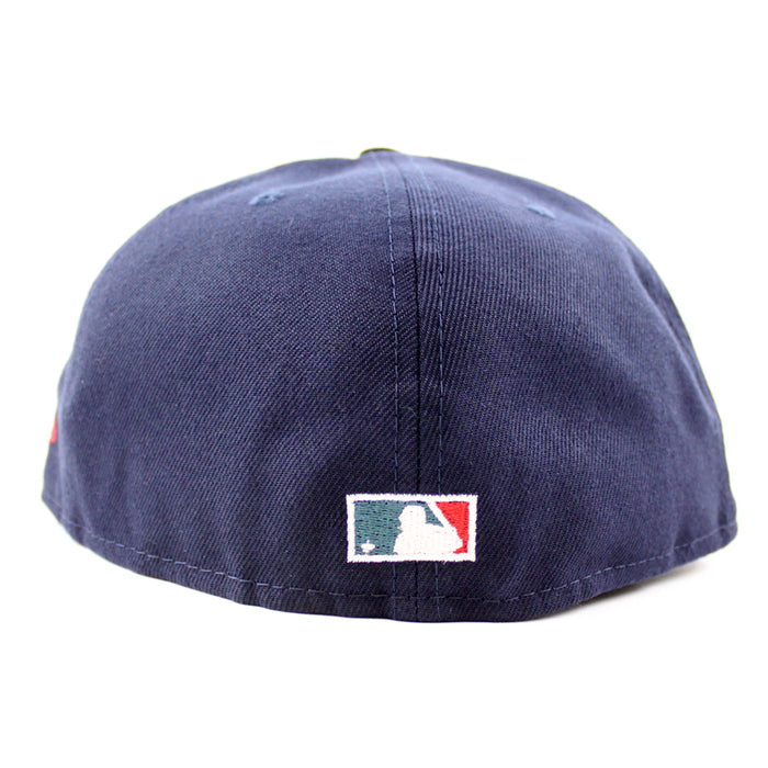 Oakland Athletics 40 YEARS New Era 59Fifty Fitted Hat (NIGHT SHIFT NAVY BLACK PINE NEEDLE GREEN Under Brim)
