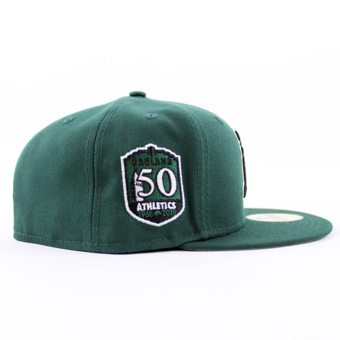 Oakland Athletics 50TH ANNIVERSARY New Era 59Fifty Fitted Hat (GITD Green Gray Under Brim)