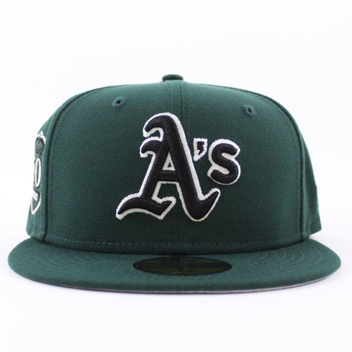 Oakland Athletics 50TH ANNIVERSARY New Era 59Fifty Fitted Hat (GITD Green Gray Under Brim)