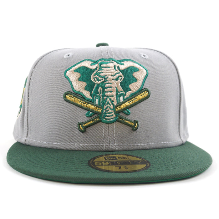 Oakland Athletics 50th Anniversary New Era 59Fifty Fitted Hat (Gray Dark Green Kelly Under Brim)
