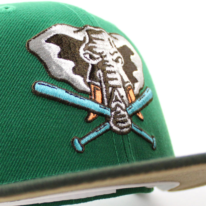 Oakland Athletics 50th ANNIVERSARY New Era 59Fifty Fitted Hat (Kelly Green Dark Green Khaki Under Brim)
