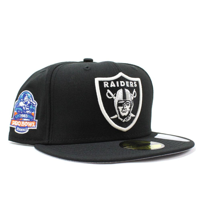 Oakland Raiders 1983 PRO BOWL New Era 59Fifty Fitted Hat V2 (Glow in the Dark Gray Under Brim)