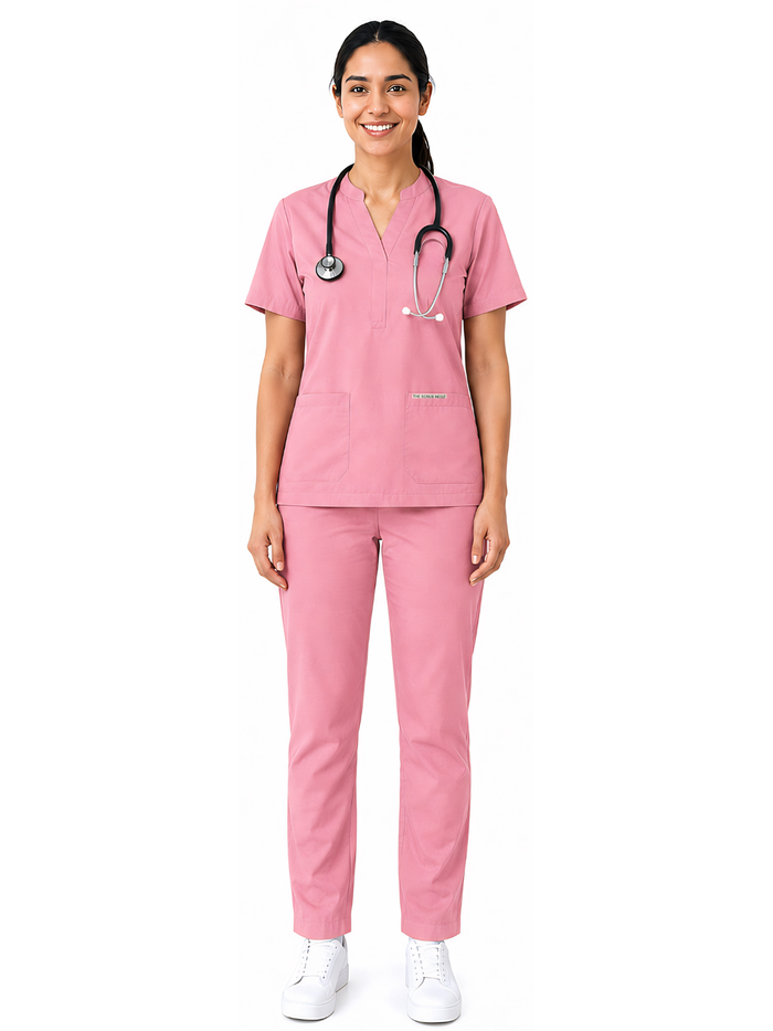 ONYX 4 POCKET MANDARIN WOMEN (PINK) SCRUB