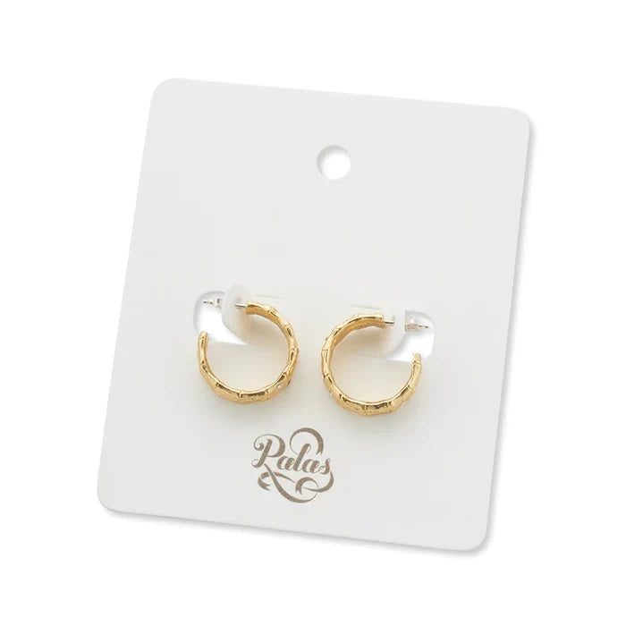 Palas Bamboo Sparkle Hoop Earrings
