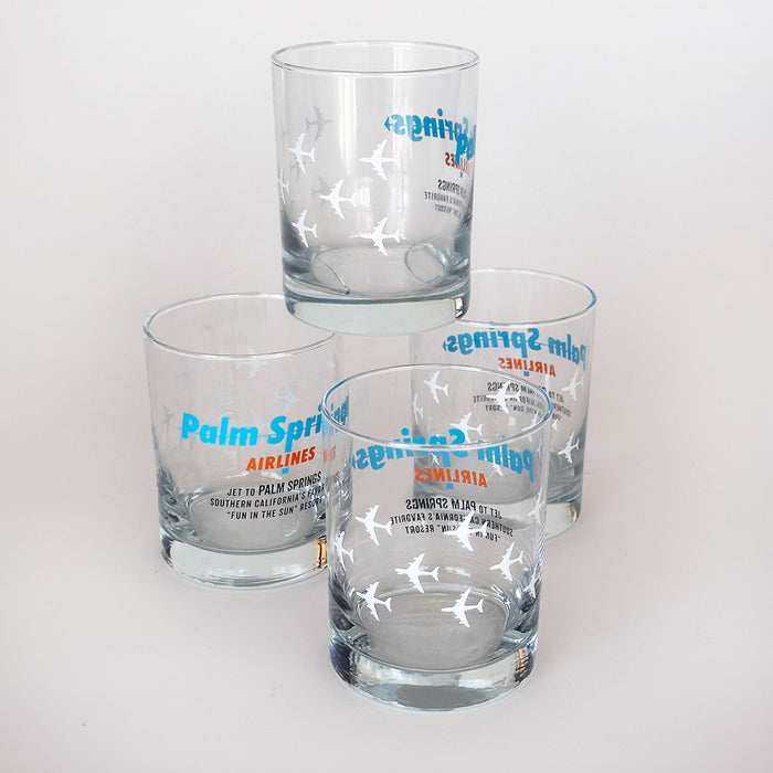 Palm Springs Airlines Old Fashioned Glasses (Set of Four) - Destination PSP