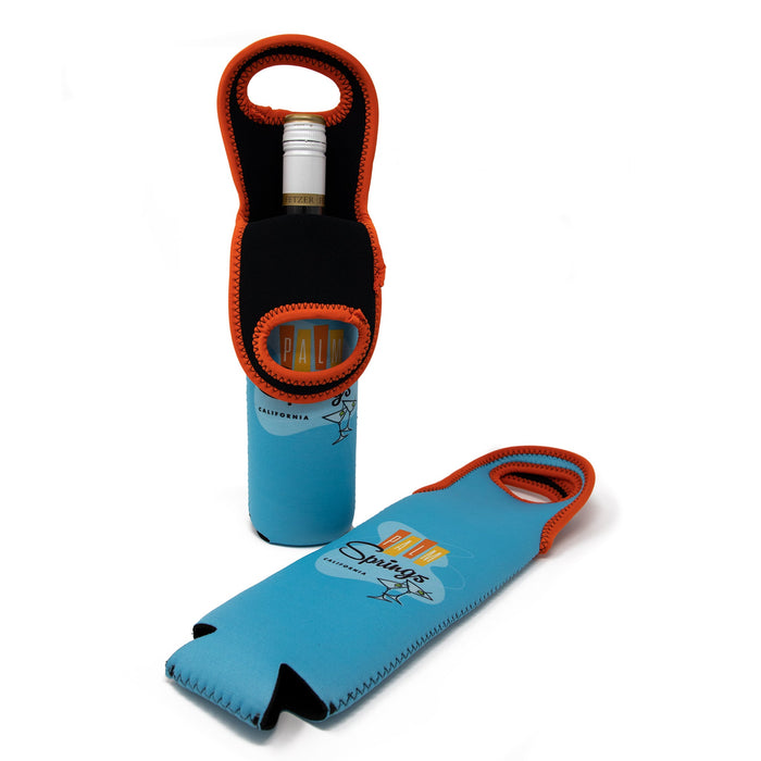 Palm Springs Martini Design Wine Bag Tote - Blue - Destination PSP