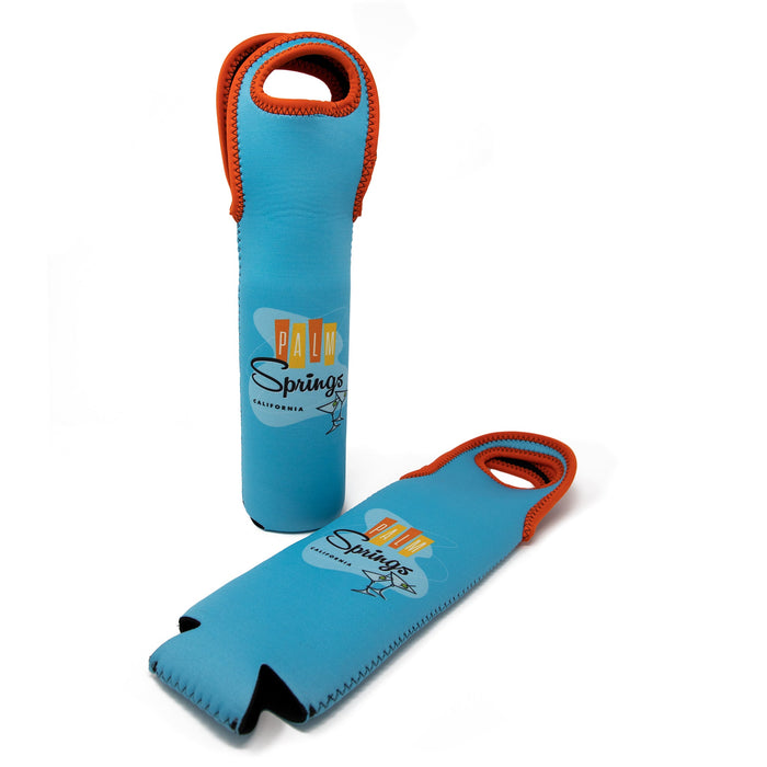 Palm Springs Martini Design Wine Bag Tote - Blue - Destination PSP